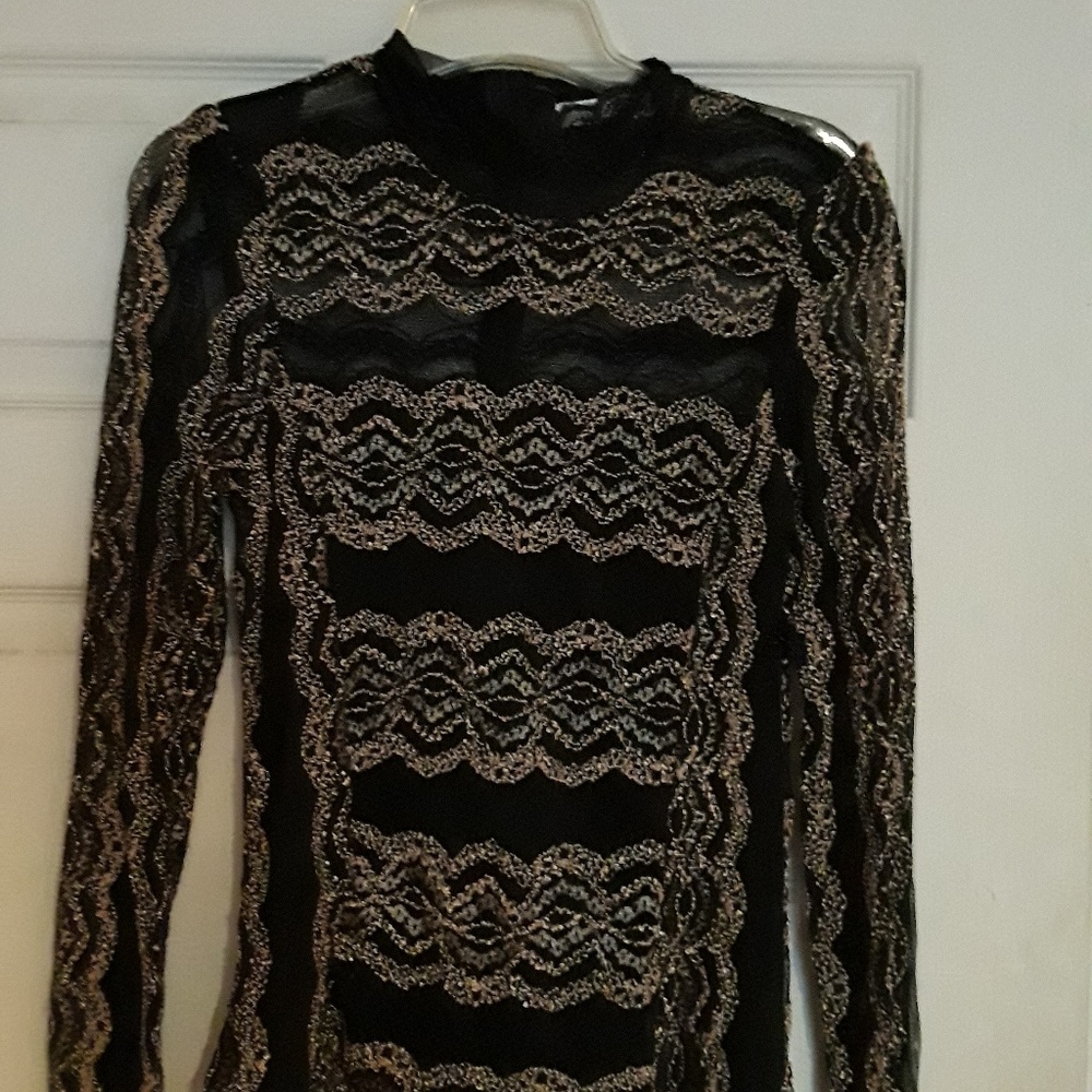Gorgeous Black and Gold Medium Blouse